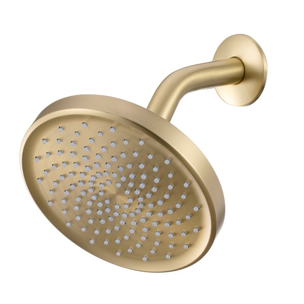 Boyelliving Brushed Gold 1-spray Shower Head 1.75 GPM (6.6 LPM ...