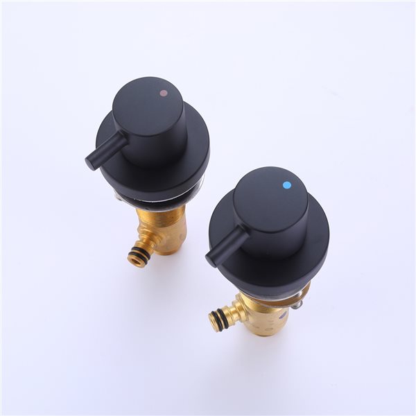 Clihome Matte Black 2-handle Widespread Round Spout Bathroom Sink Faucet - Deck Plate Included