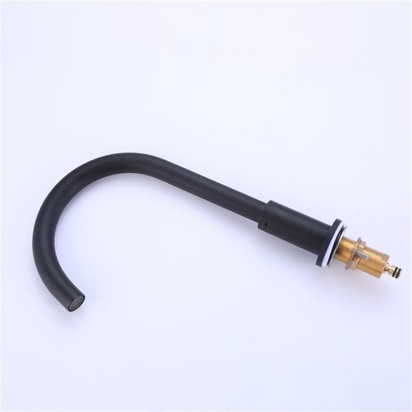 Clihome Matte Black 2-handle Widespread Round Spout Bathroom Sink Faucet - Deck Plate Included