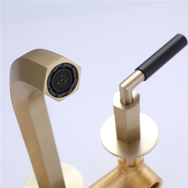 Clihome Matte Black 2-handle Wall-mount Bathroom Sink Faucet Deck Plate Included