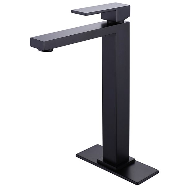 Clihome Matte Black 1-handle Single Hole Bathroom Sink Faucet and Deck ...