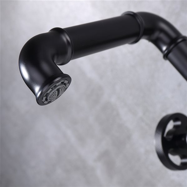 Clihome Matte Black 2-handle Single Hole Bathroom Sink Faucet