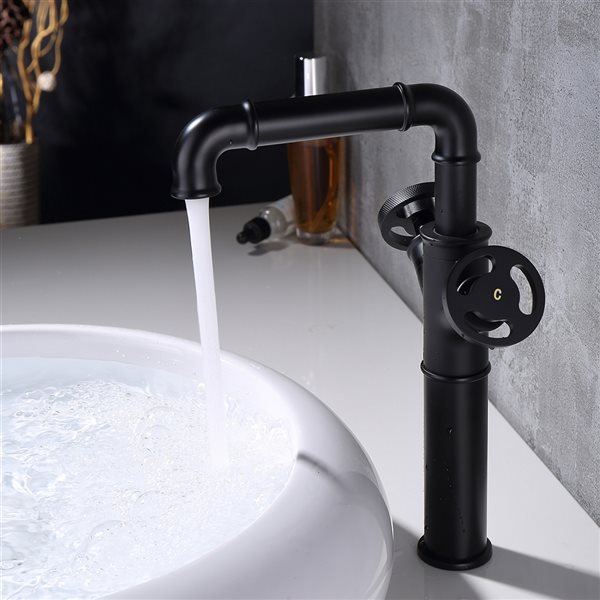 Clihome Matte Black 2-handle Single Hole Bathroom Sink Faucet