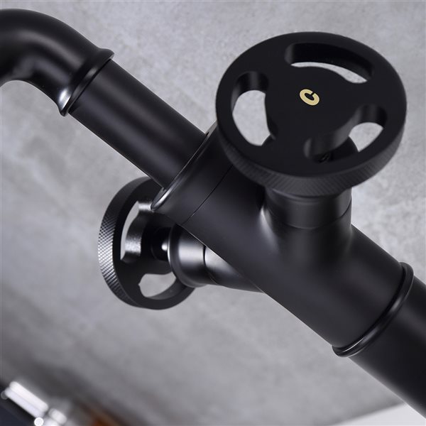 Clihome Matte Black 2-handle Single Hole Bathroom Sink Faucet