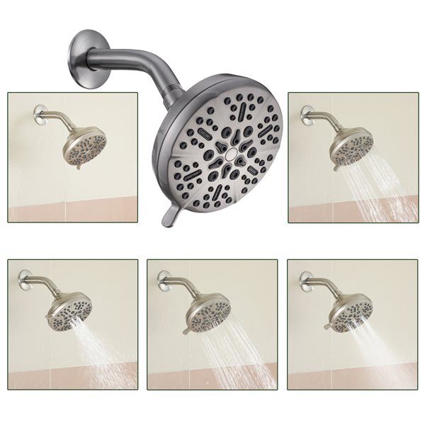 Boyelliving Brushed Nickel 5-spray Shower Head 1.75 GPM (6.6 LPM)