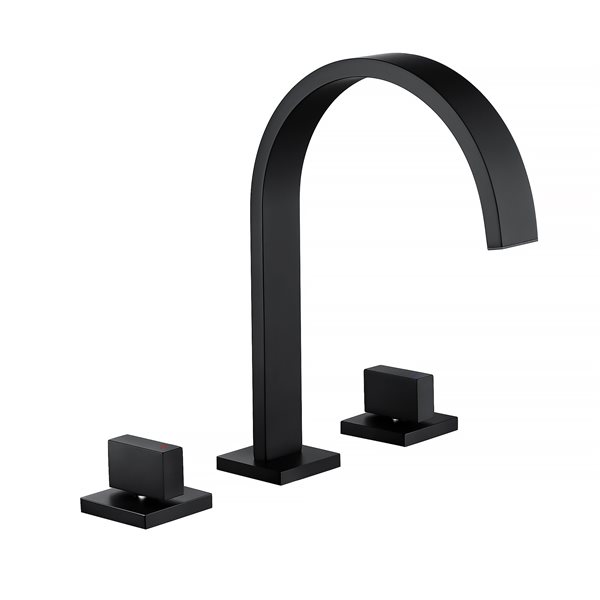 Clihome Matte Black 2-handle Widespread Bathroom Sink Faucet