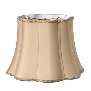 Cloth & Wire 7-in x 10-in Vintage Gold Silk Drum Lamp Shade