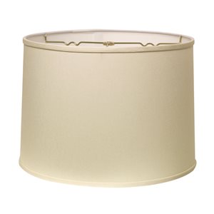 Cloth & Wire 10-in x 14-in Egg Colour Fabric Drum Lamp Shade