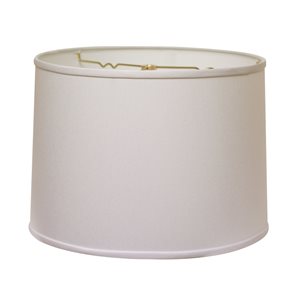 Cloth & Wire 12-in x 18-in White Fabric Drum Lamp Shade