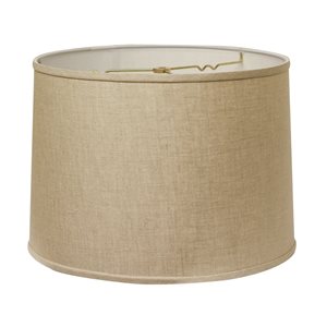 Cloth & Wire 12-in x 18-in Heather Linen Drum Lamp Shade