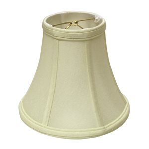 Cloth & Wire 6.75-in x 8-in Egg Colour Silk Bell Lamp Shade with Bulb Clip