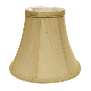 Cloth & Wire 8-in x 10-in Tan Fabric Bell Lamp Shade