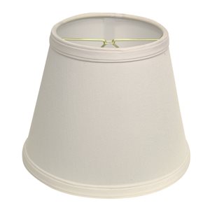 Cloth & Wire 6.5-in x 8-in Fabric Empire Lamp Shade in White with Bulb Clip