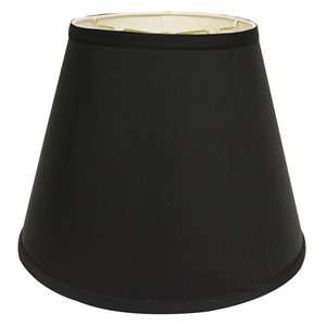 Cloth & Wire 12-in x 16-in Black (with White Lining) Silk Empire Lamp Shade