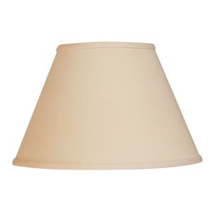 Cloth & Wire 8-in x 12-in Beige Linen Empire Lamp Shade with Washer Fitter