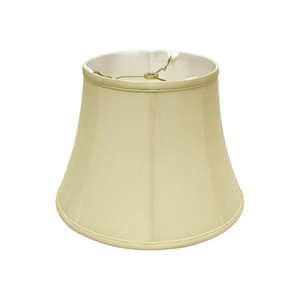 Cloth & Wire 10-in x 14-in Antique White Silk Bell Lamp Shade