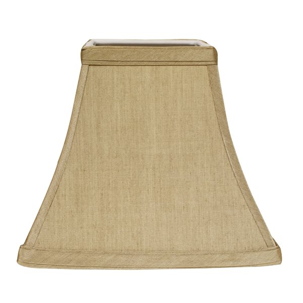 Cloth & Wire 9-in x 10-in Tan Fabric Bell Lamp Shade