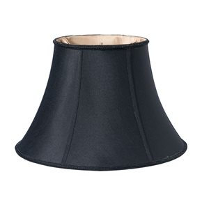 Cloth & Wire 9.75-in x 11-in Black (with Bronze Lining) Silk Drum Lamp Shade