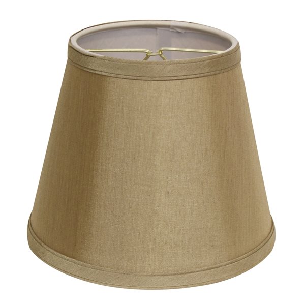 Cloth & Wire 7.5-in x 10-in Tan Fabric Empire Lamp Shade