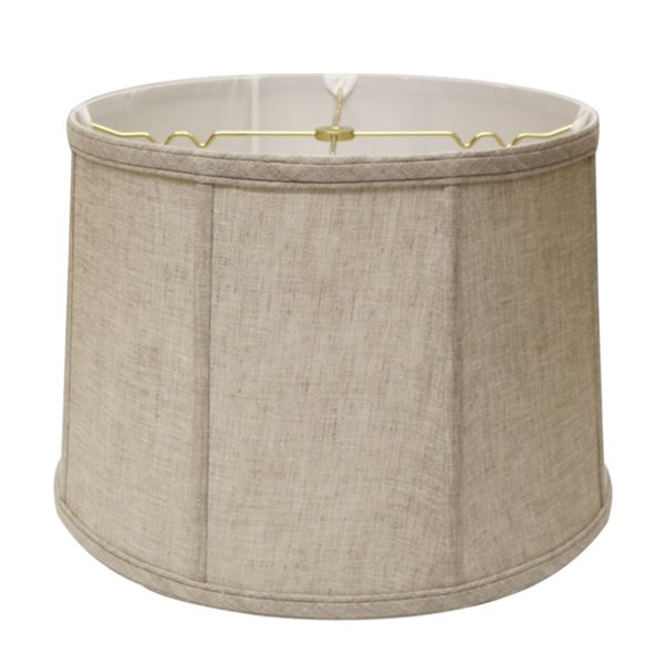 Cloth & Wire 10-in x 15-in Oatmeal Linen Drum Lamp Shade