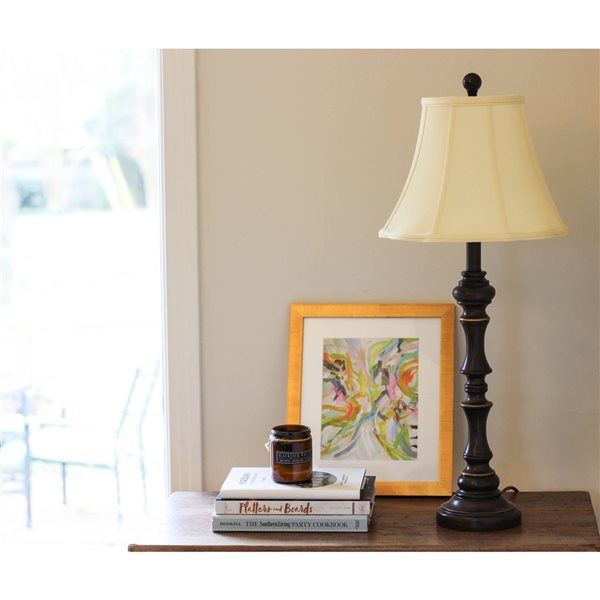 Cloth & Wire 9-in x 12-in Antique White Silk Drum Lamp Shade