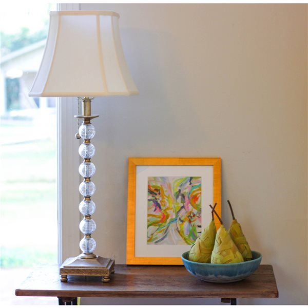 Cloth Wire 10 in x 12 in White Silk Bell Lamp Shade SI27285 RONA