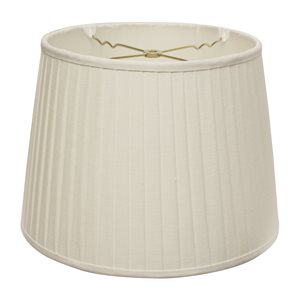 Cloth & Wire 12-in x 18-in White Linen Empire Lamp Shade
