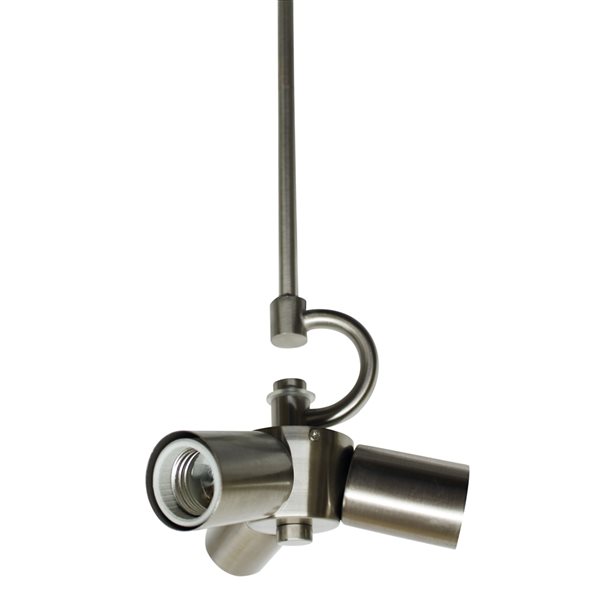 Cloth & Wire Brushed Nickel Indoor 3Light Downrod Pendant Stem Light