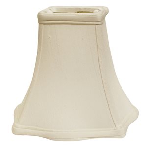 Cloth & Wire 8-in x 10-in White Silk Square Lamp Shade