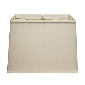 Cloth & Wire 10.25-in x 11-in Vanilla Linen Rectangle Lamp Shade