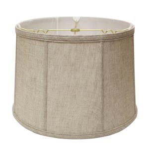 Cloth & Wire 10.25-in x 17-in Oatmeal Linen Drum Lamp Shade