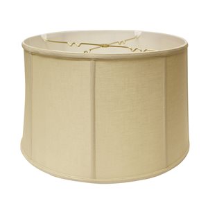 Cloth & Wire 9.25-in x 13-in Tan Linen Drum Lamp Shade