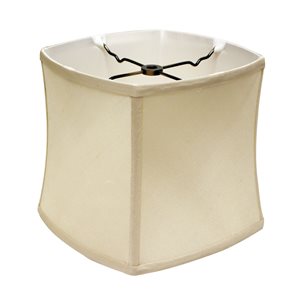 Cloth & Wire 11.5-in x 11.5-in Egg Silk Square Lamp Shade