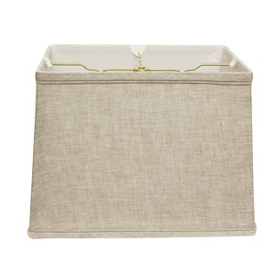 Cloth & Wire 10.25-in x 10-in Oatmeal Linen Rectangle Lamp Shade