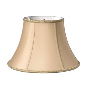 Cloth & Wire 7.5-in x 12-in Vintage Gold Silk Bell Lamp Shade