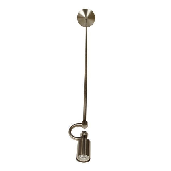Cloth & Wire Brushed Nickel Indoor 1Light Downrod Pendant Stem Light