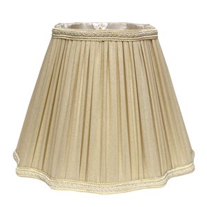 Cloth & Wire 12-in x 16-in Taupe Silk Square Lamp Shade