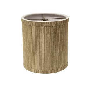 Cloth & Wire 4-in x 4-in Taupe Grasscloth Seagrass Drum Lamp Shade - Set of 6