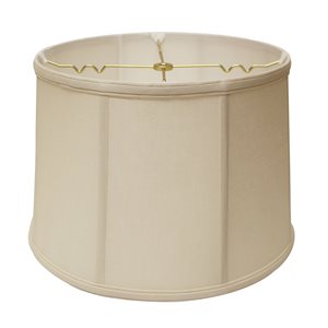 Cloth & Wire 10-in x 15-in Vanilla Linen Drum Lamp Shade