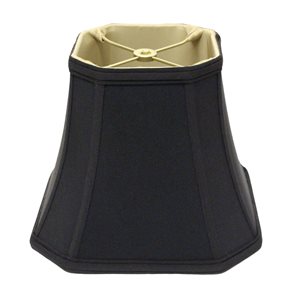 Cloth & Wire 8-in x 10-in Black with Bronze Lining Fabric Bell Lamp Shade