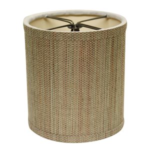 Cloth & Wire 5-in x 5-in Multi-color Grasscloth Seagrass Drum Lamp Shade