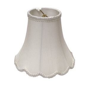 Cloth & Wire 8-in x 10-in Silk White Bell Lamp Shade