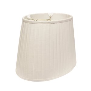 Cloth & Wire 13-in x 14-in White Linen Drum Lamp Shade