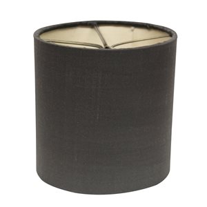 Cloth & Wire 4.5-in x 4.5-in Graphite (with Natural Lining) Silk Drum Lamp Shade