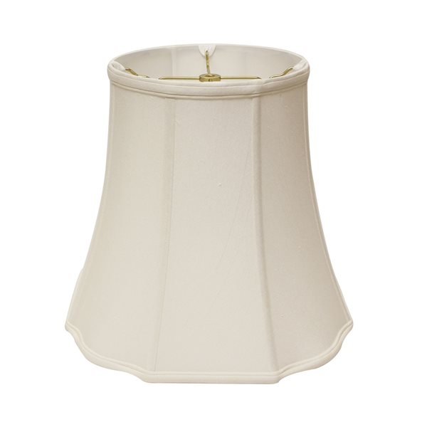 Cloth & Wire 14-in x 16-in White Silk Drum Lamp Shade