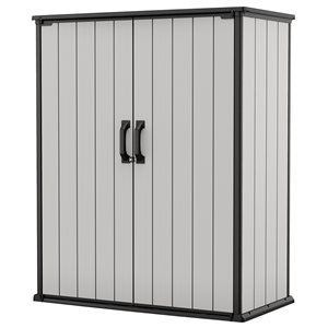Keter Premier Tall 2.4-ft x 4.59-ft Grey Resin Storage Garden Shed