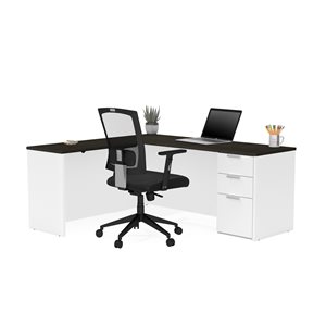 Bestar Pro-Concept Plus 71.1-in White Modern/Contemporary L-Shaped Desk