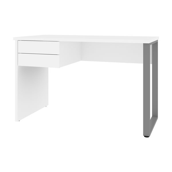 Bureau blanc moderne et contemporain Soley par Bestar de 47,2 po