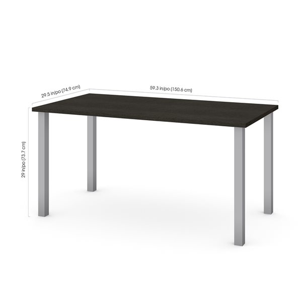 Bureau gris profond moderne et contemporain Universel par Bestar de 59,3 po