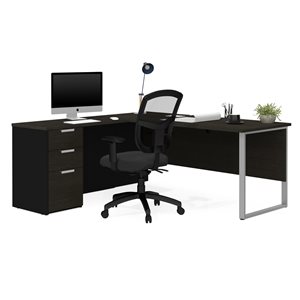 Bestar Pro-Concept Plus 71.1-in Grey/Black Modern/Contemporary L-Shaped Desk